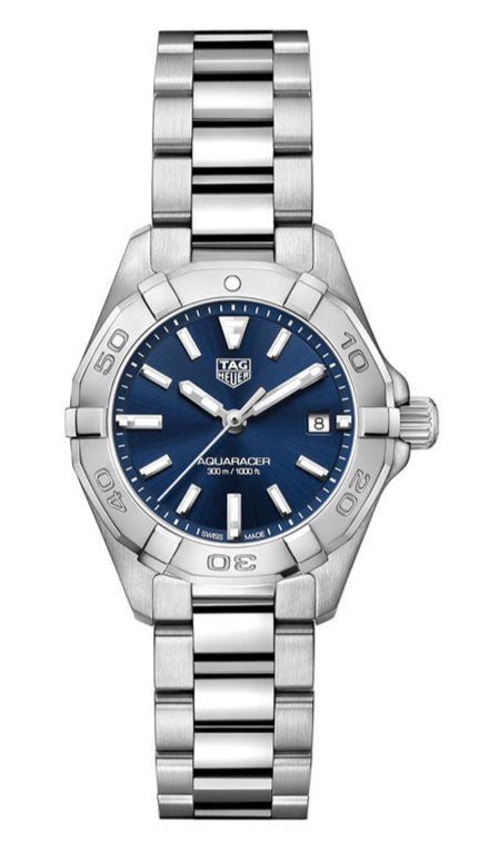 TAG Heuer Damenuhr Aquaracer Blue Dial Silver Steel Strap Watch For Women Wbd1412 Ba0741 – WBD1412.BA0741