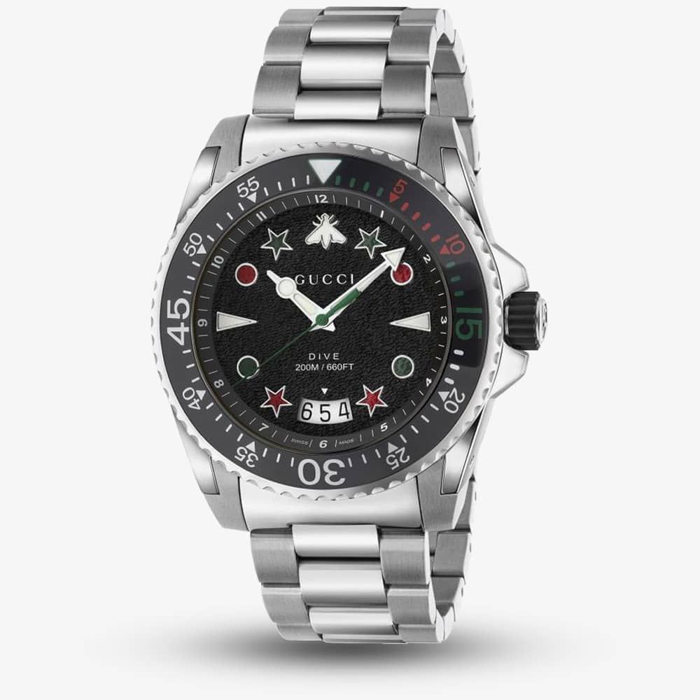 Gucci Herrenuhr Mens Dive Steel Bracelet Watch Ya136221 – YA136221
