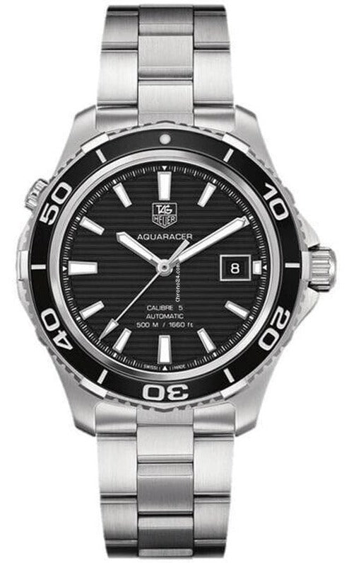 TAG Heuer Herrenuhr Aquaracer Caliber 5 Automatic Black Dial Silver Steel Strap Watch For Men Wak2110 Ba0830 – WAK2110.BA0830