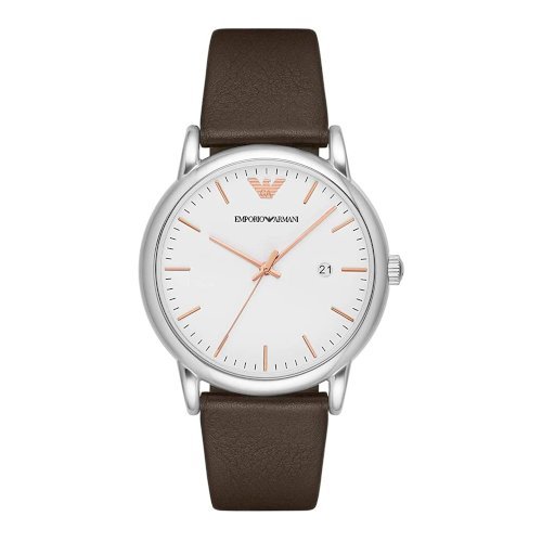 Emporio Armani Herrenuhr Herren White Dial Brown Leather Strap Watch For Men Ar11103 – 447778456210_F5C4