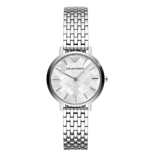 Emporio Armani Damenuhr Mother Of Pearl Dial Silver Steel Strap Watch For Women Ar11112 – 447963189087_AD4B