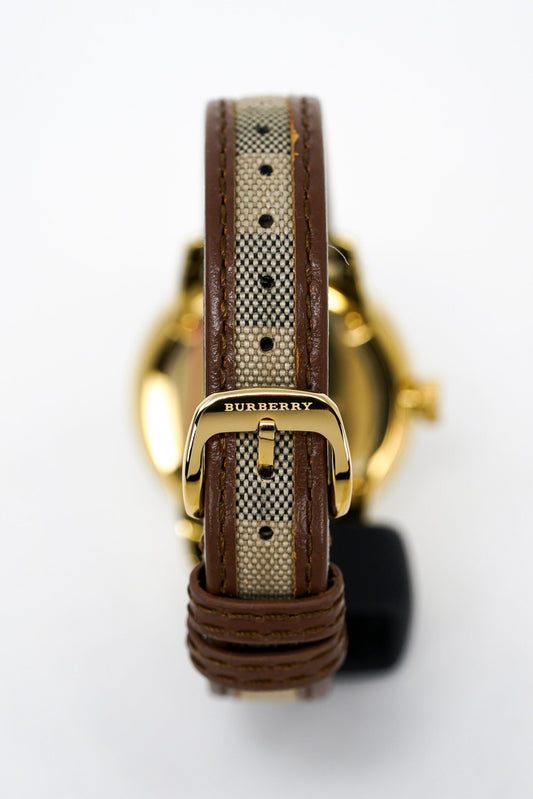 Burberry The Classic Yellow Damenuhr Quarz goldenes Gehäuse BU10114