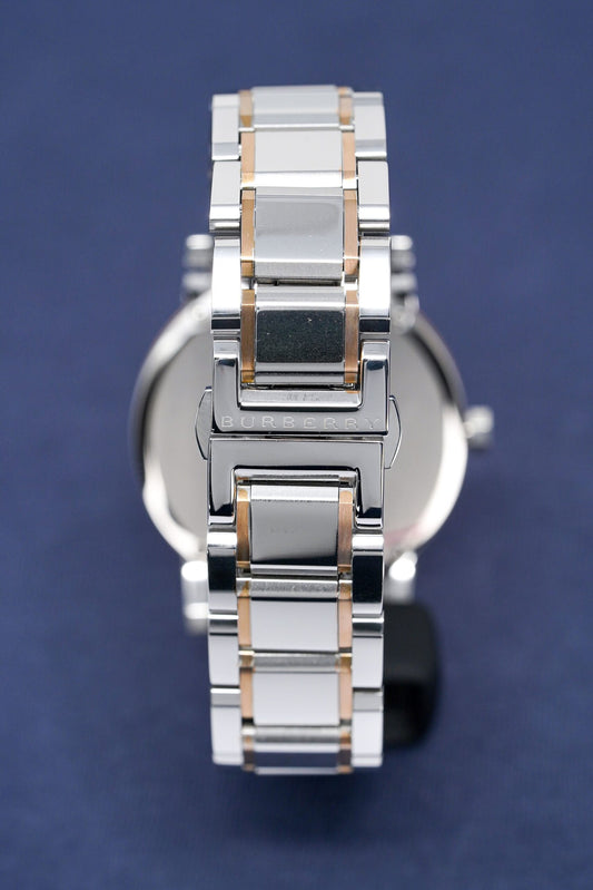 Burberry The City Two Damenuhr roségoldene Lünette BU9006