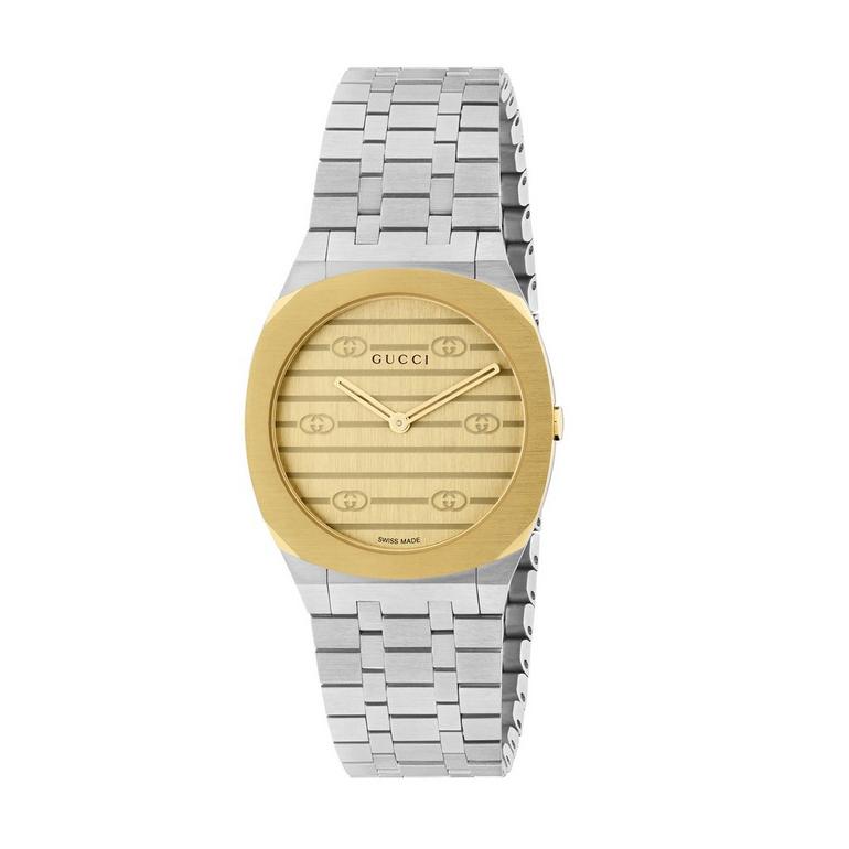 Gucci Damenuhr 25h 18ct Yellow Gold Plated Ladies Watch – YA163502