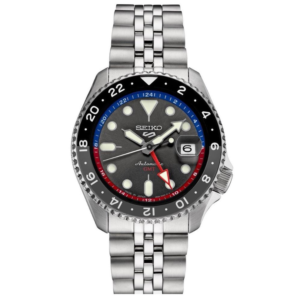 Seiko Herrenuhr 5 Sports Gmt Auto Mens Silver Watchssk019k1 – SSK019K1
