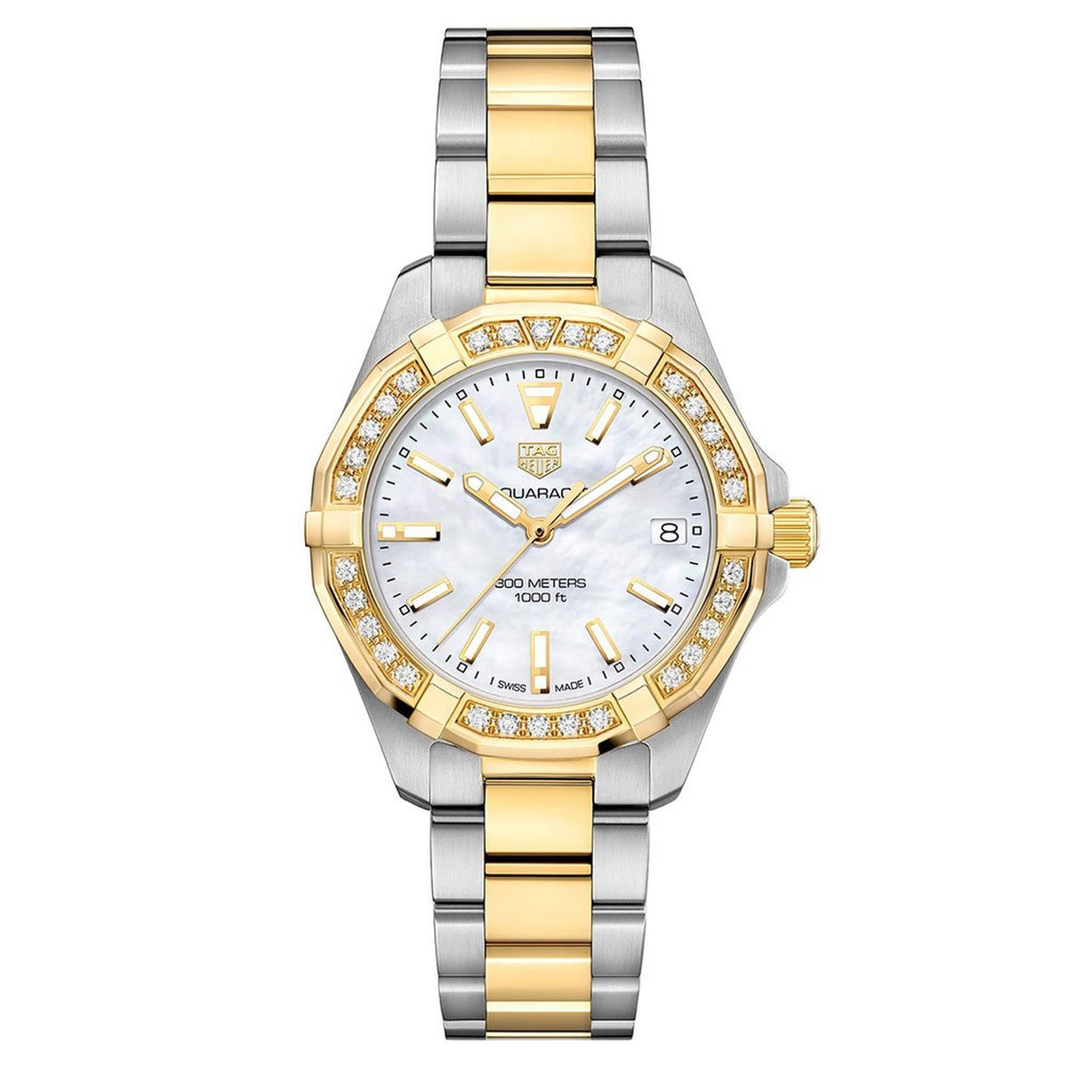 TAG Heuer Damenuhr Aquaracer Diamonds Mother Of Pearl Dial Two Tone Steel Strap Watch For Women Wbd1321 Bb0320 – WBD1321.BB0320