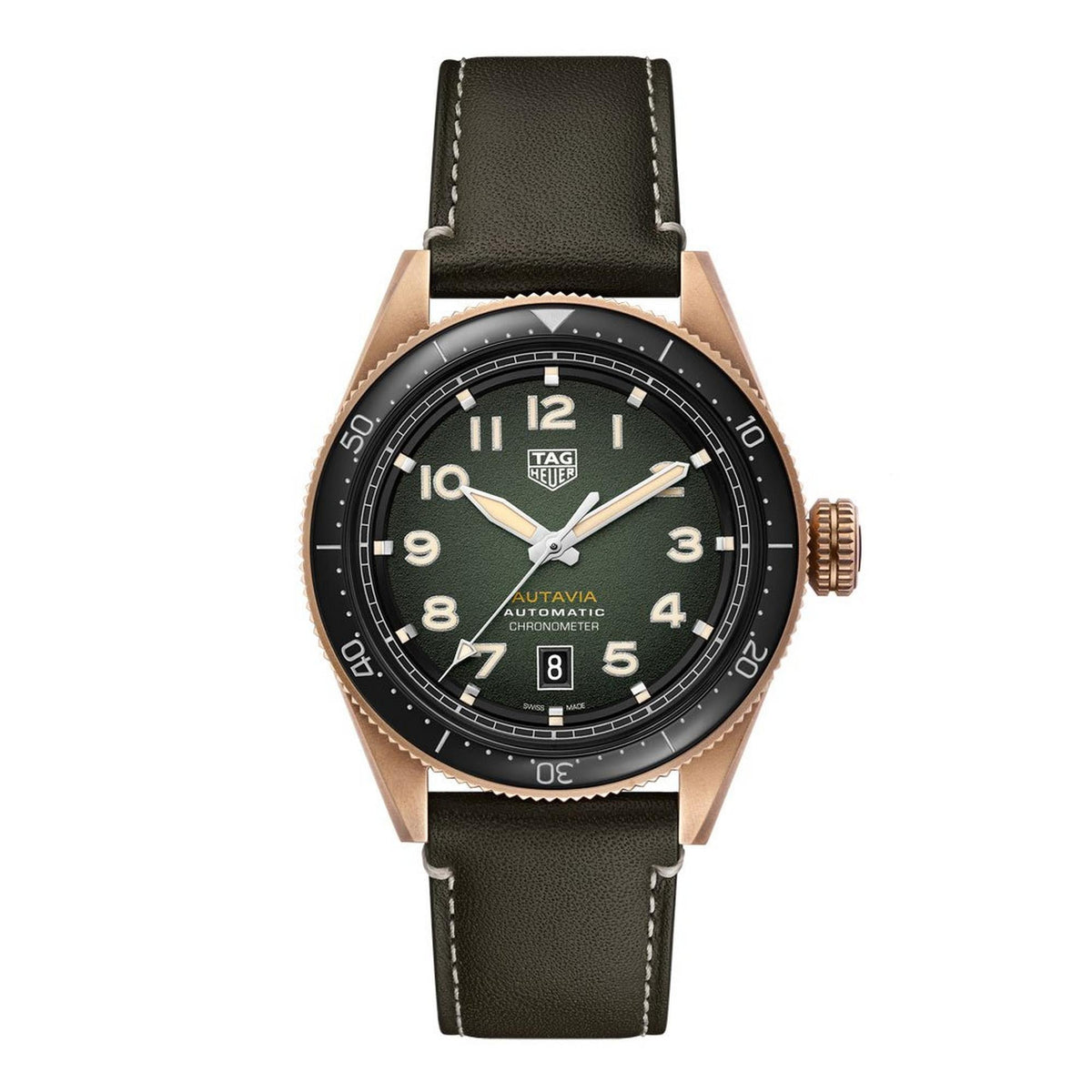 TAG Heuer Herrenuhr Autavia Bronze Automatic Chronometer Mens Watch – WBE5190.FC8268