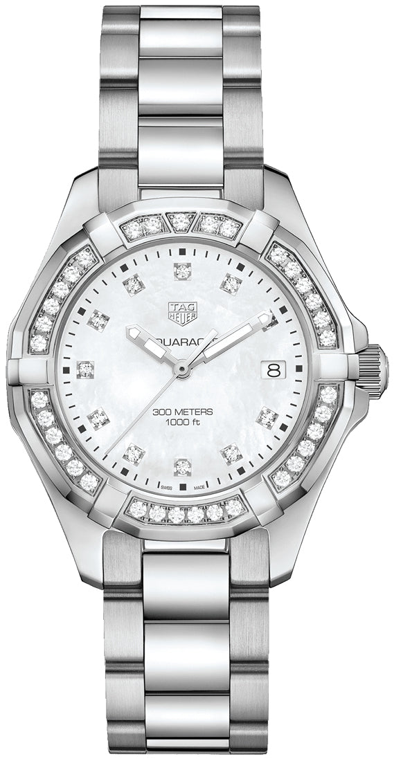 TAG Heuer Damenuhr Aquaracer Diamonds Mother Of Pearl White Dial Silver Steel Strap Watch For Women Wbd131c Ba0748 – WBD131C.BA0748