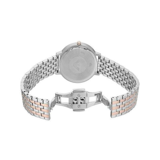 Emporio Armani Damenuhr Ar11113 Ladies Silver Rose Gold Watch – AR11113