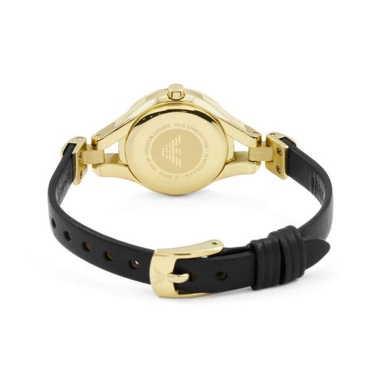 Emporio Armani Damenuhr Ar7405 Ladies Black Dial Gold Watch – AR7405