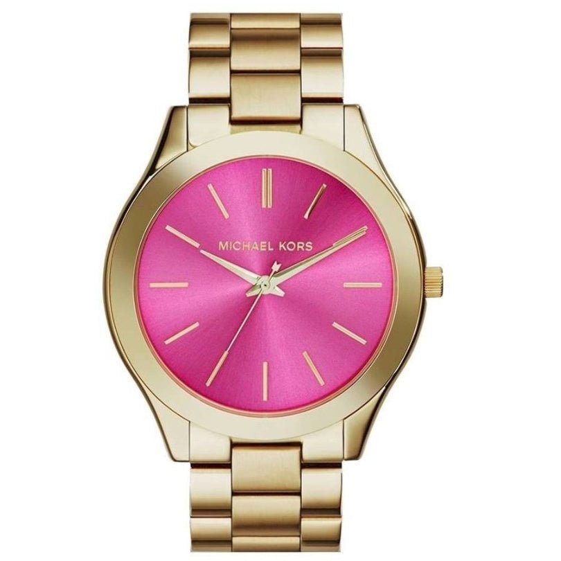 Michael Kors Damenuhr Mk3264 Ladies Slim Runway Gold Pink Watch – MK3264