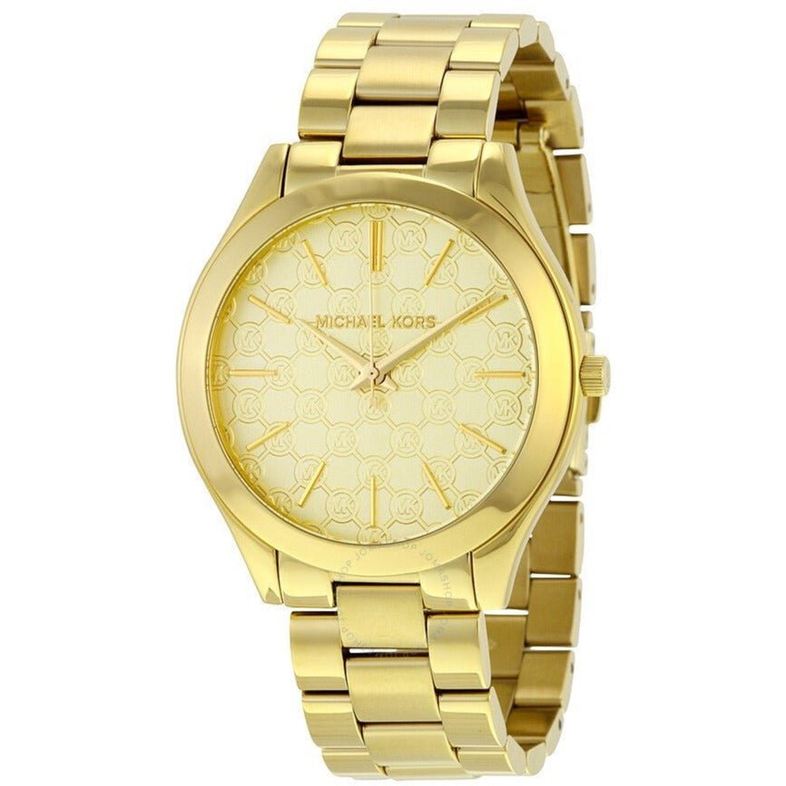 Michael Kors Damenuhr Mk3335 Ladies Slim Runway Gold Motif Watch – MK3335