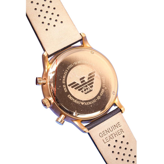 Emporio Armani Herrenuhr Ar0398 Men S Classic Gianni Chronograph Rose Gold Watch – AR0398