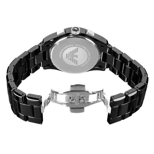 Emporio Armani Herrenuhr Ar1400 Men S Black Chronograph Watch – AR1400