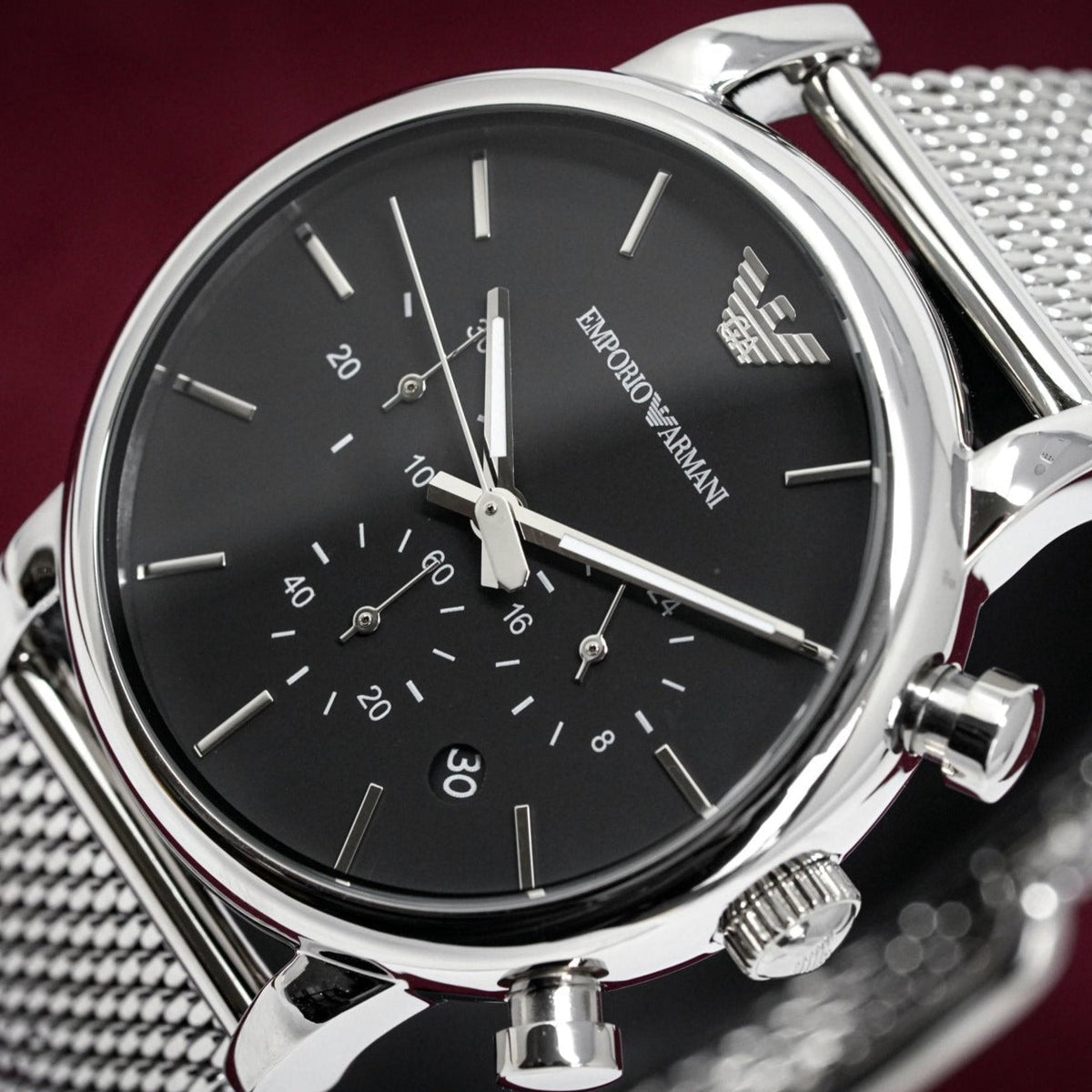 Emporio Armani Herrenuhr Ar1808 Men S Luigi Chronograph Mesh Watch – AR1808