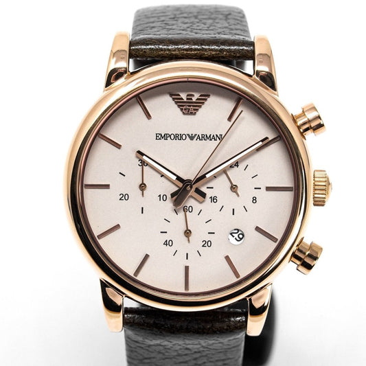Emporio Armani Herrenuhr Ar1809 Men S Luigi Chronograph Rose Gold Pvd Watch – AR1809