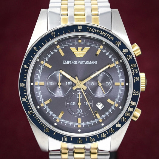 Emporio Armani Herrenuhr Ar8030 Men S Tazio Chronograph Two Tone Watch – AR8030