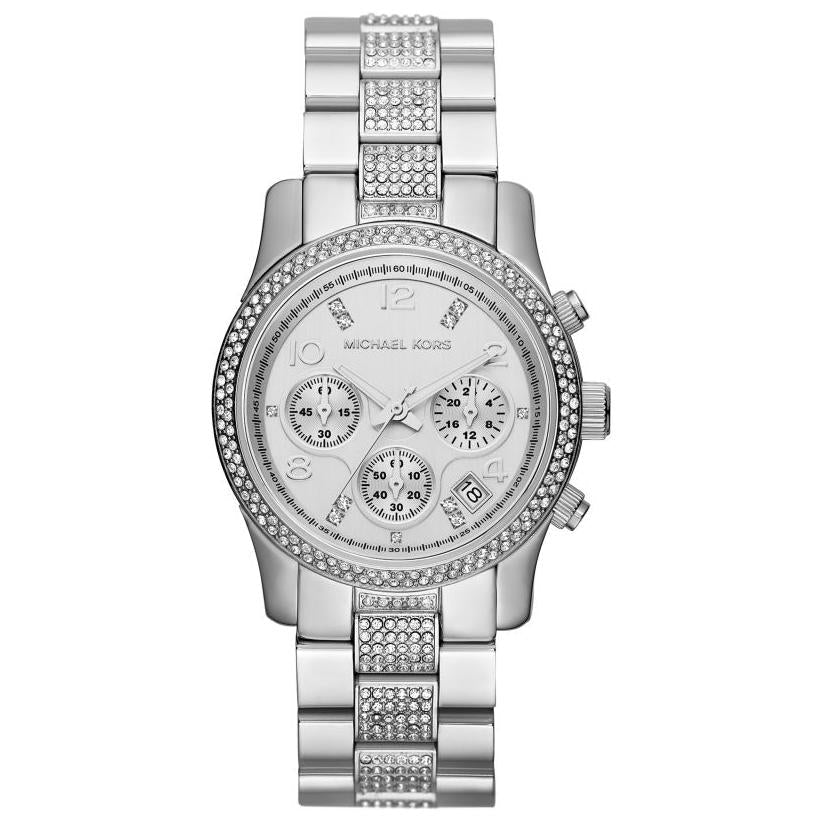 Michael Kors Damenuhr Mk5825 Ladies Runway Silver Glitz Watch – MK5825