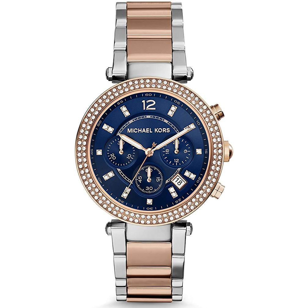 Michael Kors Damenuhr Mk6141 Ladies Parker Rose Gold Chronograph Watch – MK6141