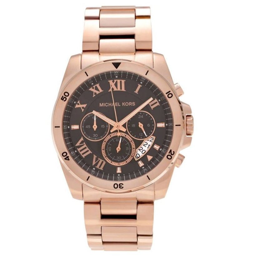 Michael Kors Herrenuhr Mk8563 Men S Brecken Chronograph Rose Gold Watch – MK8563
