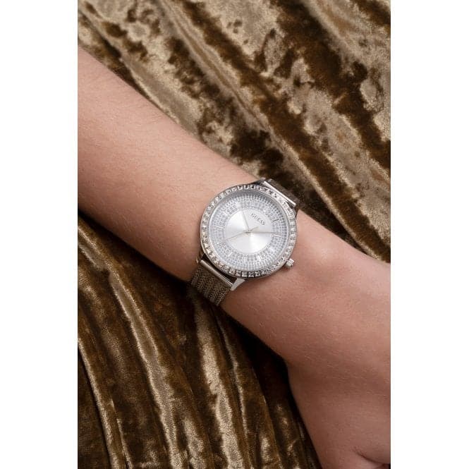 Guess Damenuhr Watches Ladies Soiree Stainless Steel Mesh Silver Watch Gw0402l1 – GW0402L1
