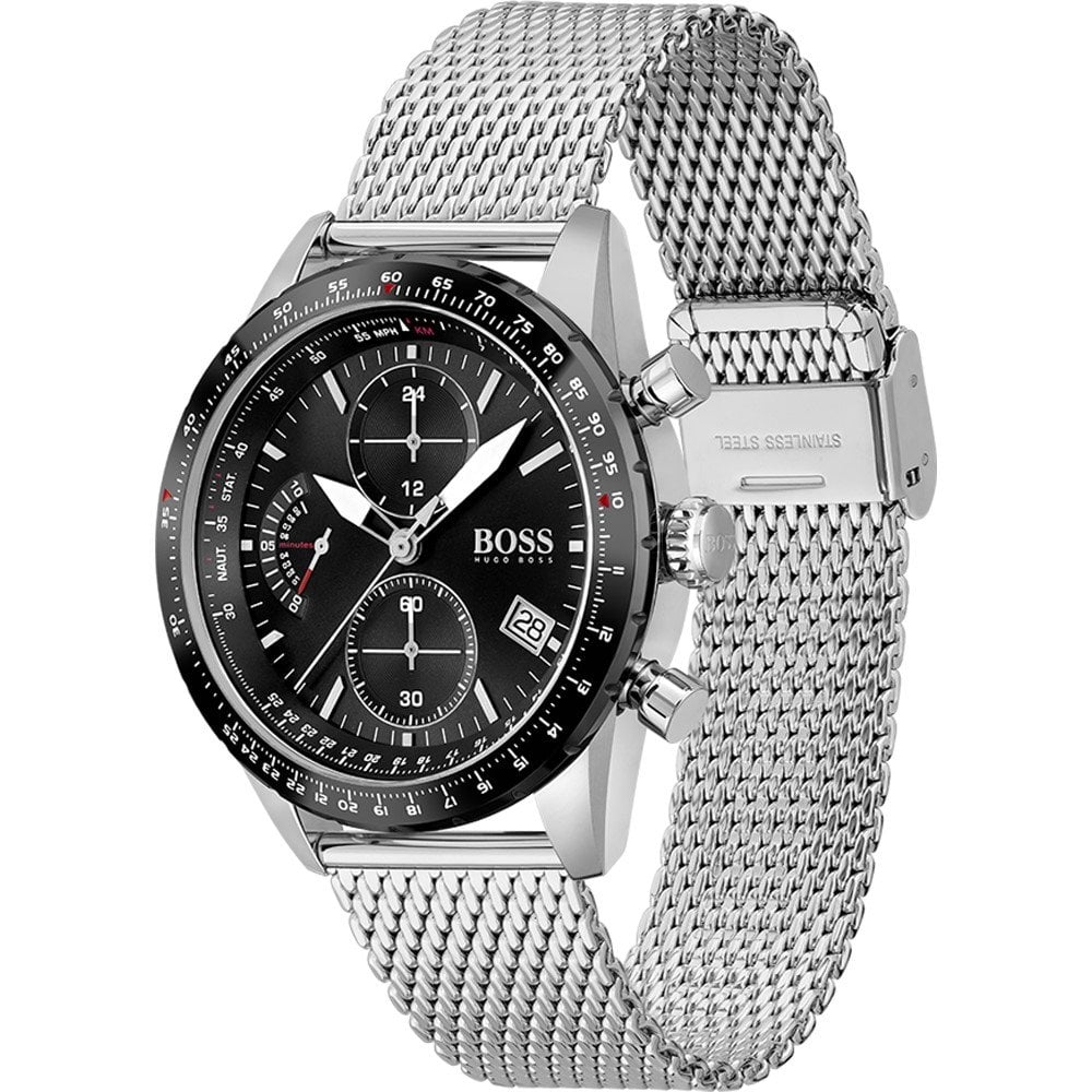 Hugo Boss Herrenuhr Mens 1513886 Chronograph Pilot Edition Stainless Steel Watch – HB1513886