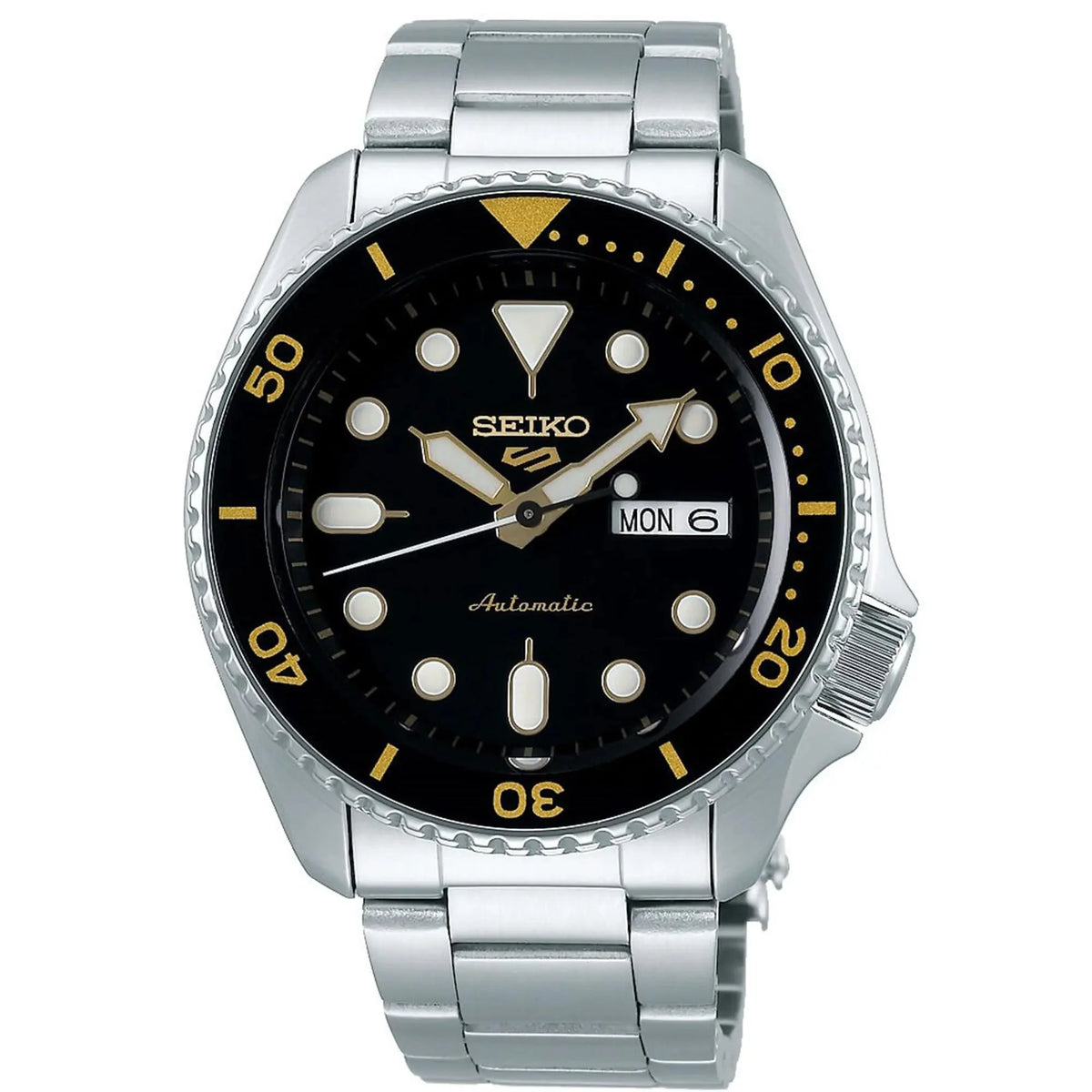 Seiko Herrenuhr 5 Sports Black Dial Silver Stainless Steel Bracelet Automatic Mens Watch Srpd57k1 – SRPD57K1