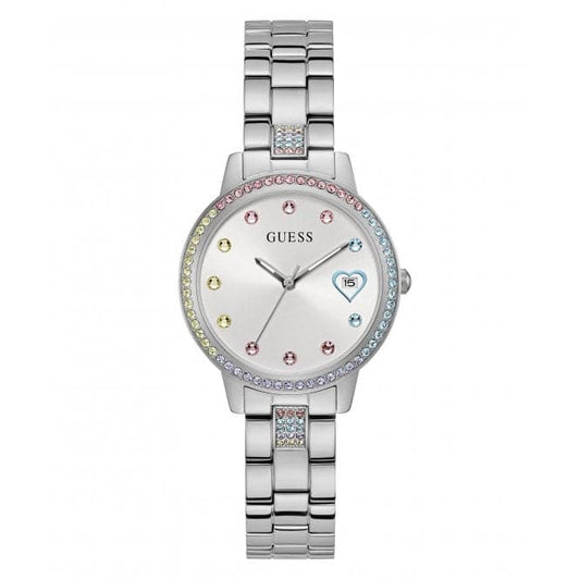 Guess Damenuhr Watches Ladies Three Of Hearts Silver Tone Watch Gw0657l1 – GW0657L1