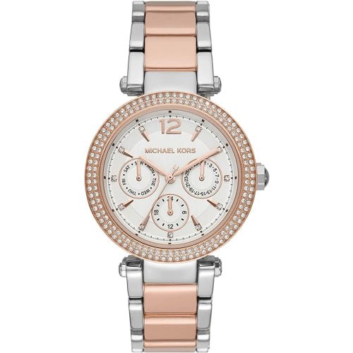 Michael Kors Damenuhr Mk6301 Ladies Parker Rose Gold Silver Stainless Watch – MK6301