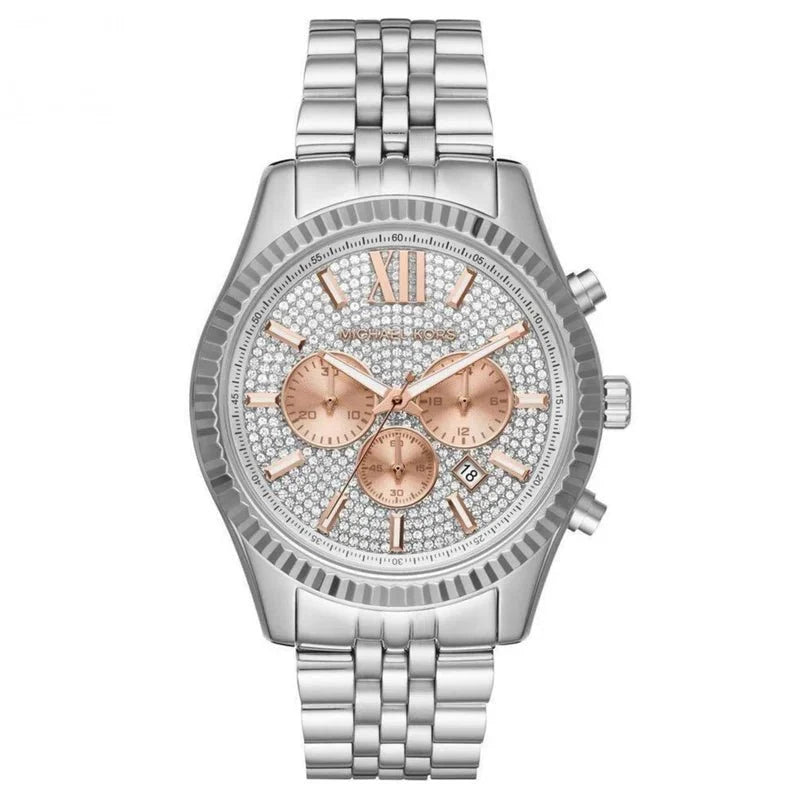 Michael Kors Herrenuhr Watch Lexington Chronograph Rose And Silver Mk8515 – MK8515