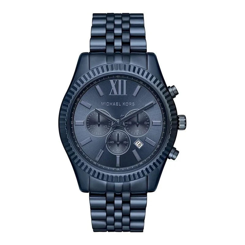 Michael Kors Herrenuhr Mens Watch Lexington Chronograph 45mm Navy Blue Mk8480 – MK8480
