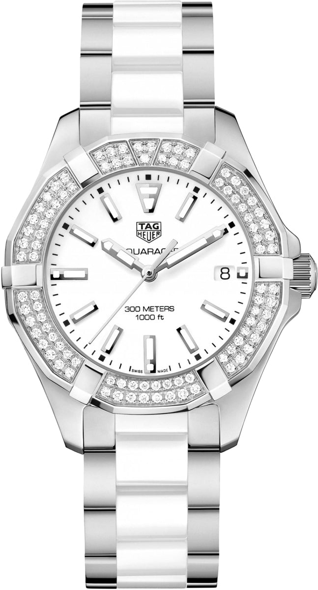 TAG Heuer Damenuhr Aquaracer Diamonds White Dial Two Tone Steel Strap Watch For Women Way131f Ba0914 – WAY131F.BA0914