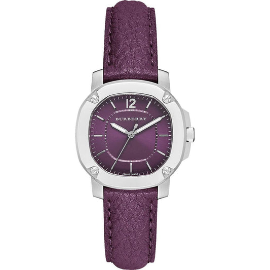 Burberry Damenuhr The Britain Maroon Quarz mit Lederarmband – BBY1714