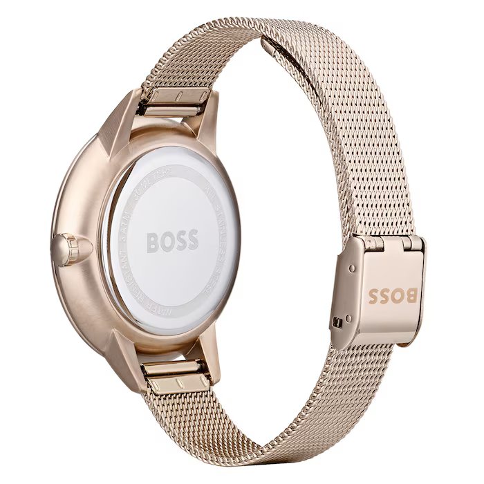 Hugo Boss Damenuhr Womens 1502424 Symphony Gold Tone Mesh Bracelet Watch – HB1502424
