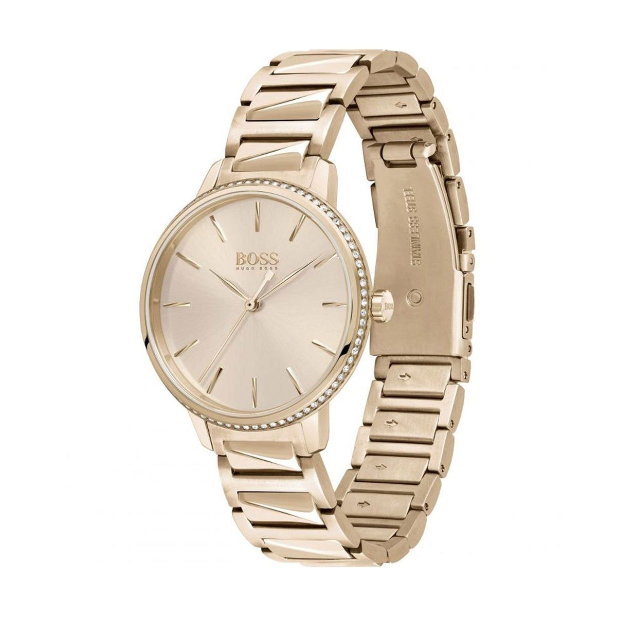 Hugo Boss Damenuhr Womens 1502540 Signature Rose Gold Tone Stainless Steel Watch – HB1502540