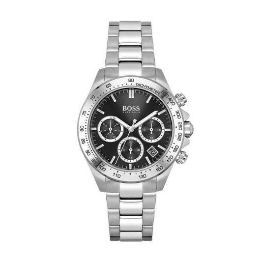 Hugo Boss Damenuhr Mens 1502614 Chronograph Stainless Steel Watch With Black Dial – HB1502614