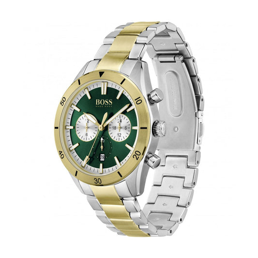 Hugo Boss Damenuhr Mens 1513872 Santiago Chronograph Green Dial Watch – HB1513872