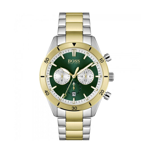 Hugo Boss Damenuhr Mens 1513872 Santiago Chronograph Green Dial Watch – HB1513872