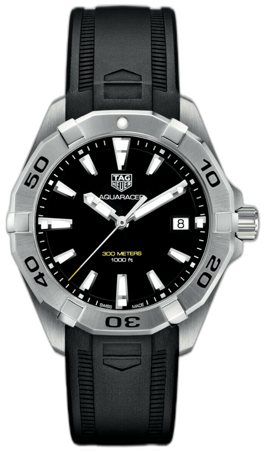 TAG Heuer Herrenuhr Aquaracer Quartz Black Dial Black Rubber Strap Watch For Men Wbd1110 Ft8021 – WBD1110.FT8021