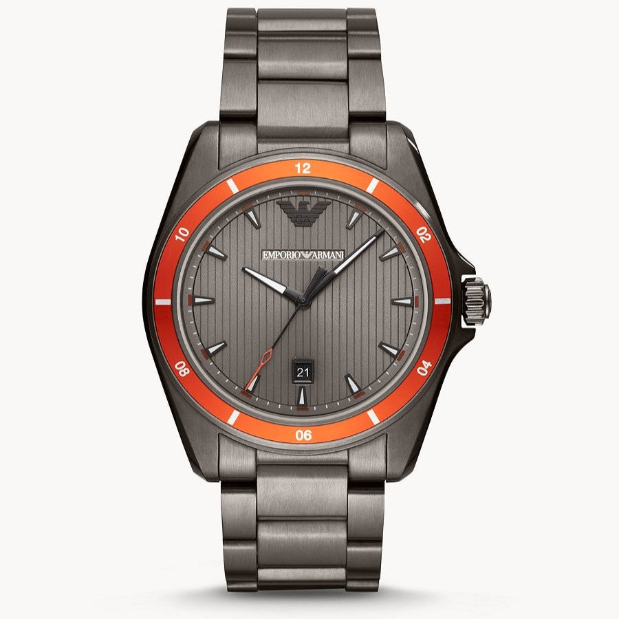 Emporio Armani Herrenuhr Sigma Quartz Grey Dial Grey Steel Strap Watch For Men Ar11178 – AR11178