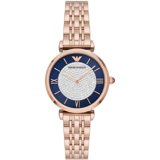 Emporio Armani Damenuhr Gianni T Bar Quartz Crystals Black Dial Gold Steel Strap Watch For Women Ar11423 – AR11423
