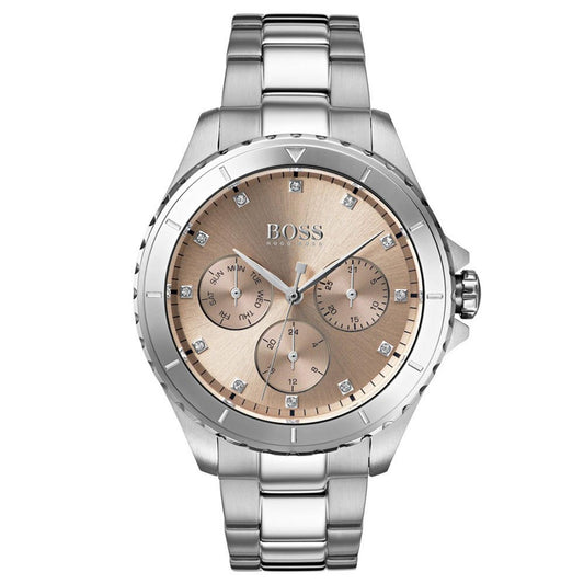 Hugo Boss Damenuhr Womens 1502444 Premiere Silver Tone Stainless Steel Watch With Rose Gold Di – HB1502444