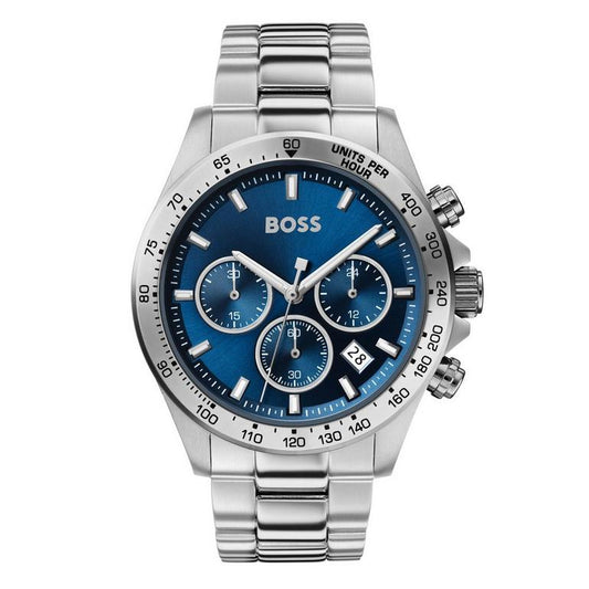 Hugo Boss Herrenuhr Mens 1513755 Hero Chronograph Blue Stainless Steel Watch – HB1513755