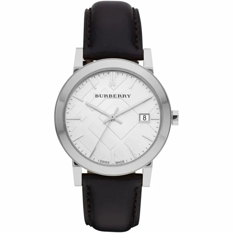 Burberry Herrenuhr The City Black Quarz mit Lederarmband – BU9008