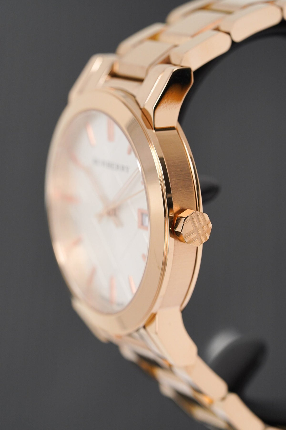 Burberry The City Rose Damenuhr weißes Zifferblatt BU9004