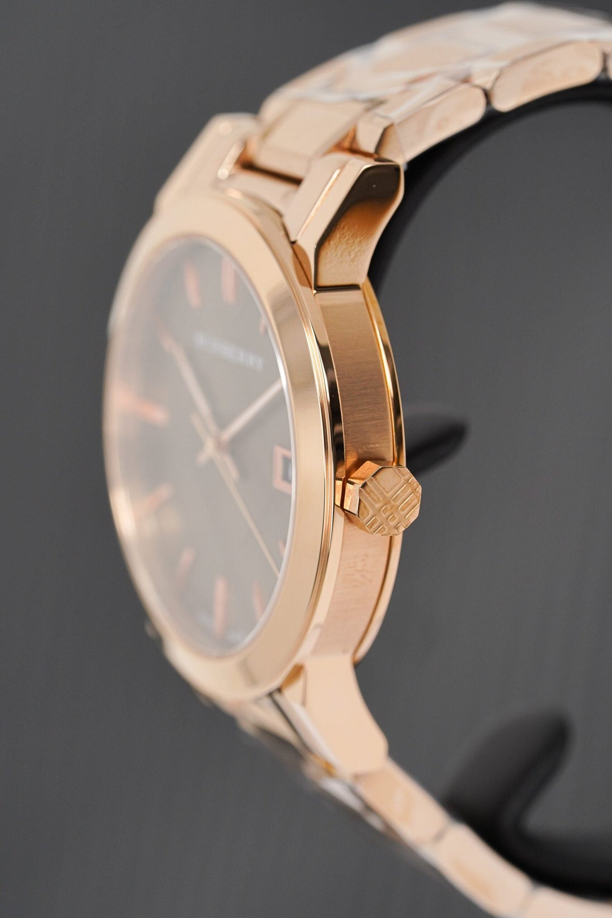 Burberry The City Rose Damenuhr braunes Zifferblatt BU9005