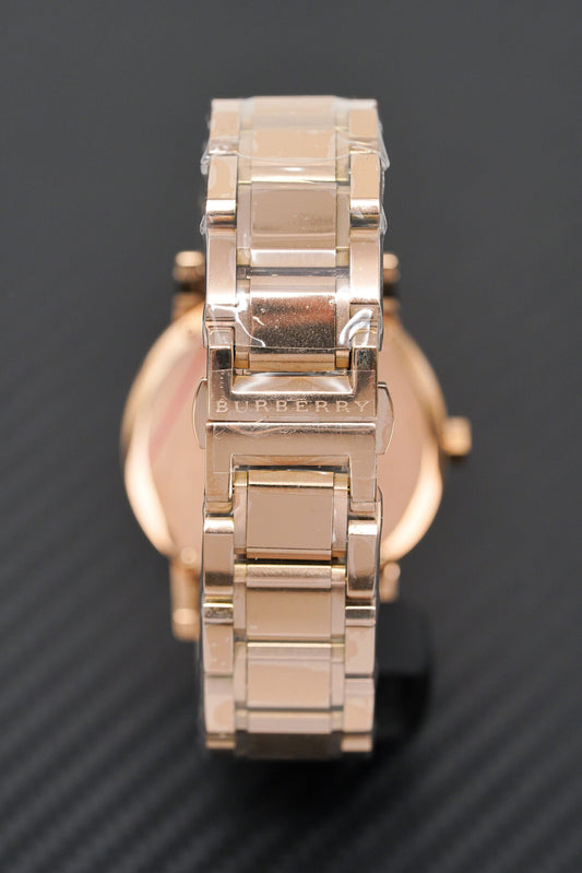 Burberry The City Rose Damenuhr braunes Zifferblatt BU9005