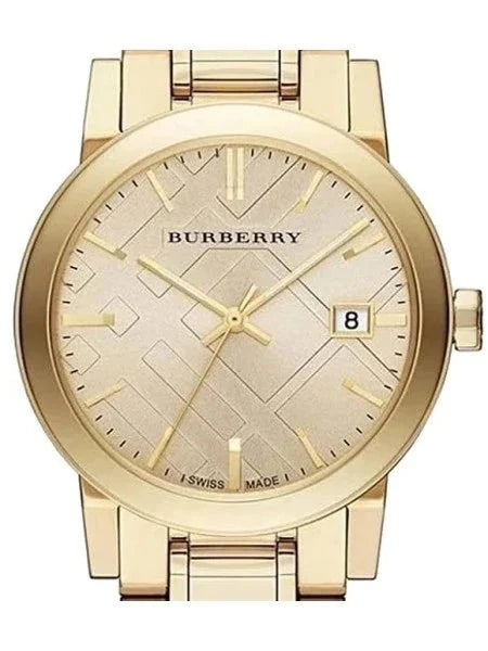 Burberry The City Yellow Damenuhr goldenes Zifferblatt BU9134