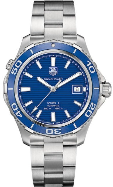 TAG Heuer Herrenuhr Aquaracer Calibre 5 Automatic Blue Dial Silver Steel Strap Watch For Men Wak2111 Ba0830 – WAK2111.BA0830