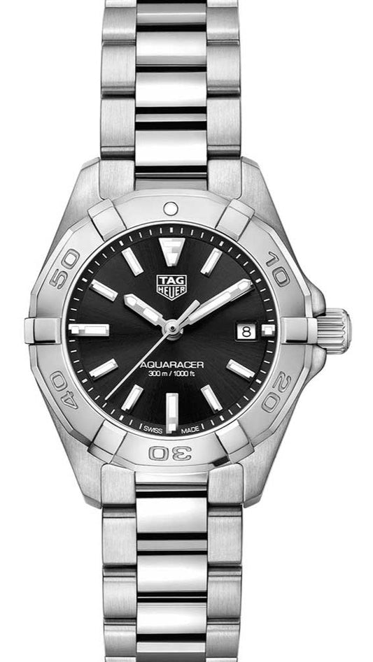 TAG Heuer Damenuhr Aquaracer Quartz Black Dial Silver Steel Strap Watch For Women Wbd1410 Ba0741 – WBD1410.BA0741